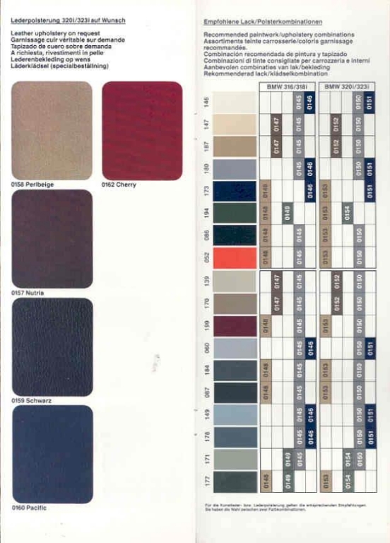 BMW Vinyl Color List from World Upholstery & Trim
